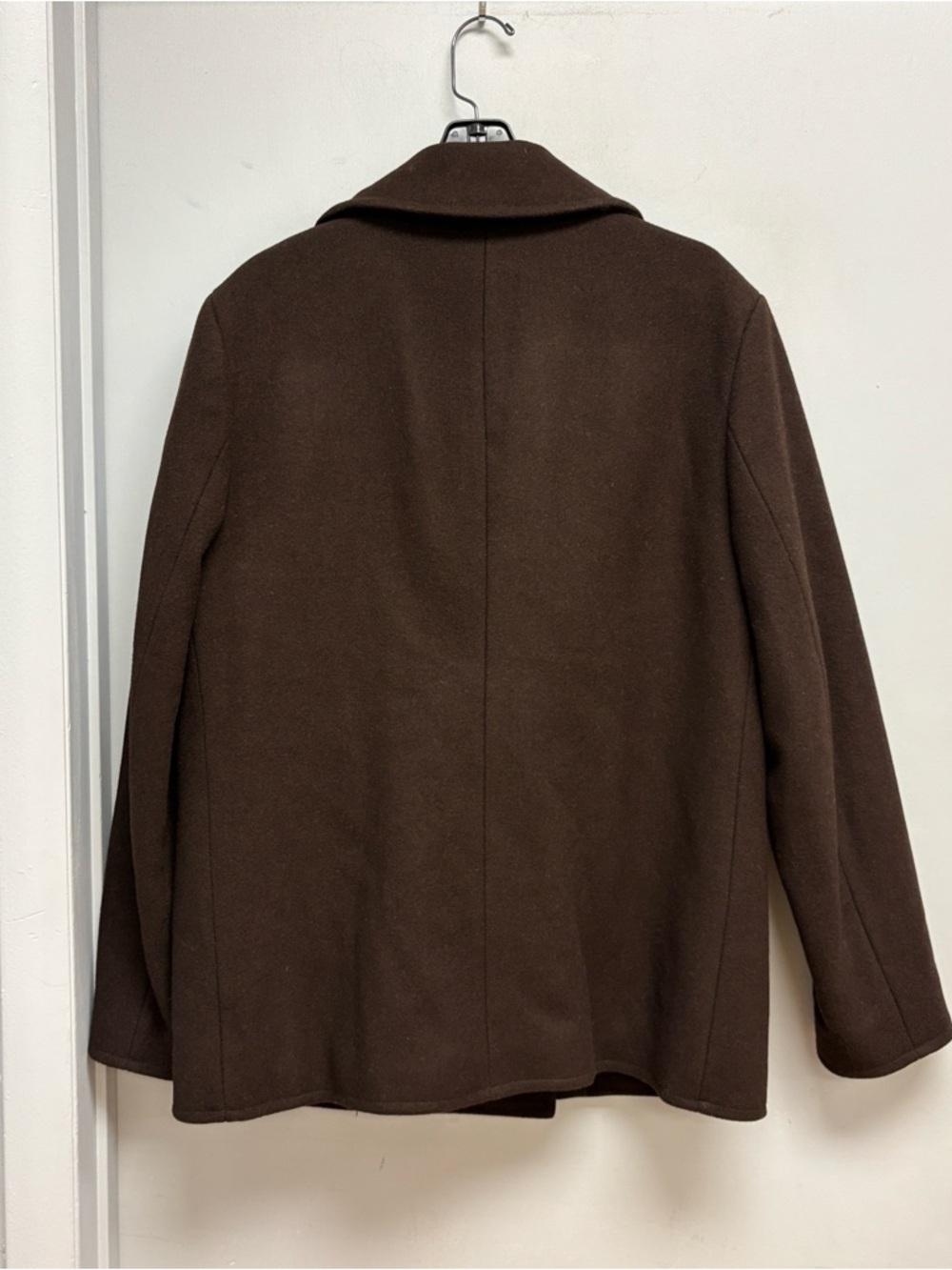 J.Crew Wool Blend Peacoat Brown PrimaLoft Double Breasted Coat Men’s Medium - Picture 6 of 14
